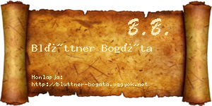 Blüttner Bogáta névjegykártya